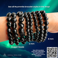 Genuine Greenland Nuummite Beaded Bracelet