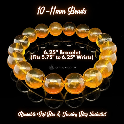 Genuine Amber 10mm Stretch Bracelet 6.25"