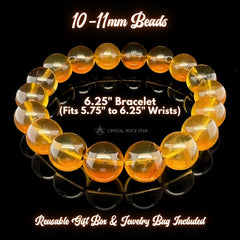Genuine Amber 10mm Stretch Bracelet 6.25"