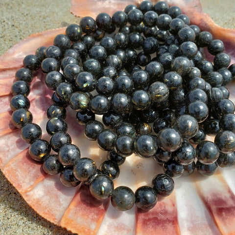 Genuine Greenland Nuummite Beaded Bracelet