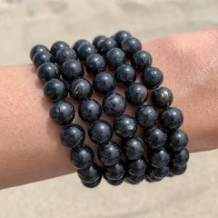 Genuine Greenland Nuummite Beaded Bracelet