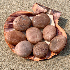 Peach Moonstone Palm Stone