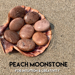 Peach Moonstone Palm Stone