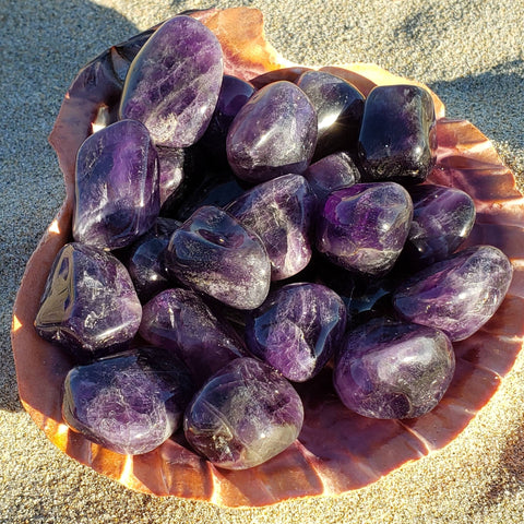 Amethyst Tumbled Stone Crystal 1" - 1.5" Brazil