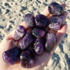 Amethyst Tumbled Stone Crystal 1" - 1.5" Brazil