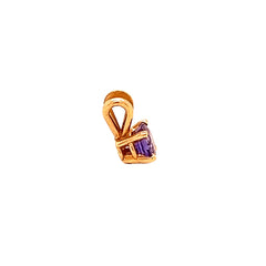 Purple Sapphire 14K Yellow Gold Pendant Charm