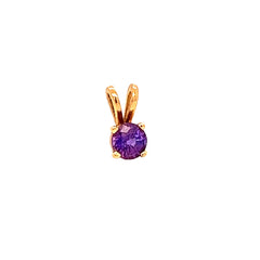 Purple Sapphire 14K Yellow Gold Pendant Charm