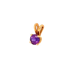 Purple Sapphire 14K Yellow Gold Pendant Charm