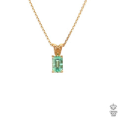 Dainty Emerald Pendant 14K Gold Dainty Charm