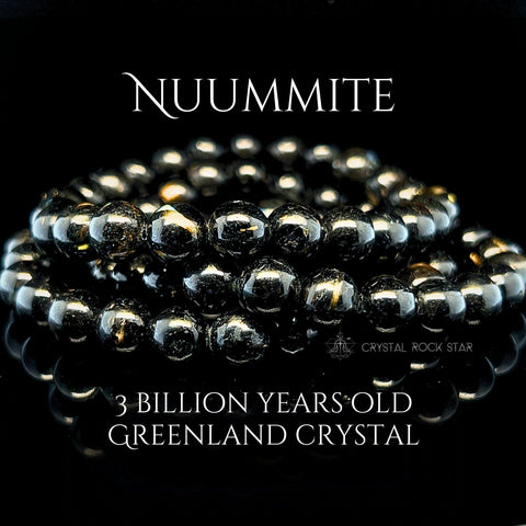 Genuine Greenland Nuummite Beaded Bracelet