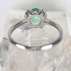 Genuine Emerald Sterling Silver Ring 1.1 ct Oval