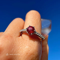 Ruby Sterling Silver Victorian Solitaire Ring