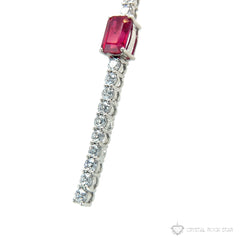 Ruby Sparkle Wand Sterling Silver Necklace