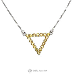 Yellow Sapphire Triangle Sterling Silver Necklace