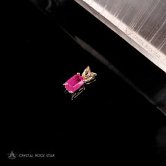 Pink Ruby 14K Gold Dainty Charm Pendant