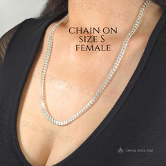 Sterling Silver Chain Curb Link Necklace 22"