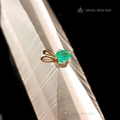 Emerald Dainty Solitaire 14K Gold Pendant Charm