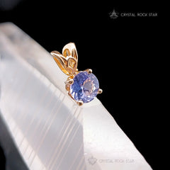 Dainty Tanzanite 14K Gold Pendant Tiny Charm