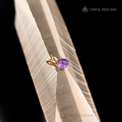 Purple Sapphire 14K Yellow Gold Pendant Charm