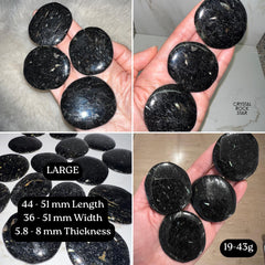 Genuine Greenland Nuummite Palm Stone Disc