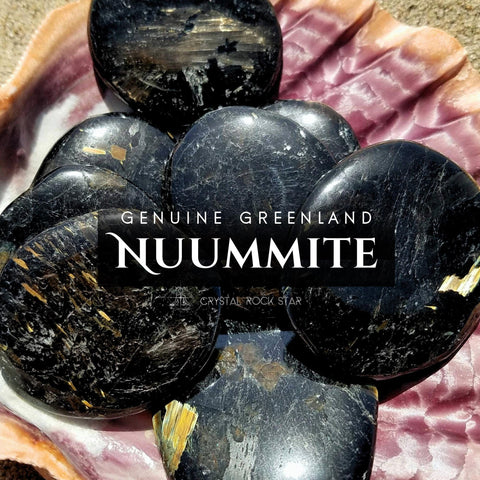 Genuine Greenland Nuummite Palm Stone Disc