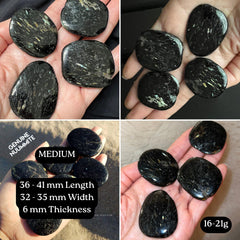 Genuine Greenland Nuummite Palm Stone Disc