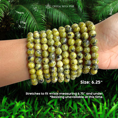 Lizardite Serpentine Crystal Bead Bracelet