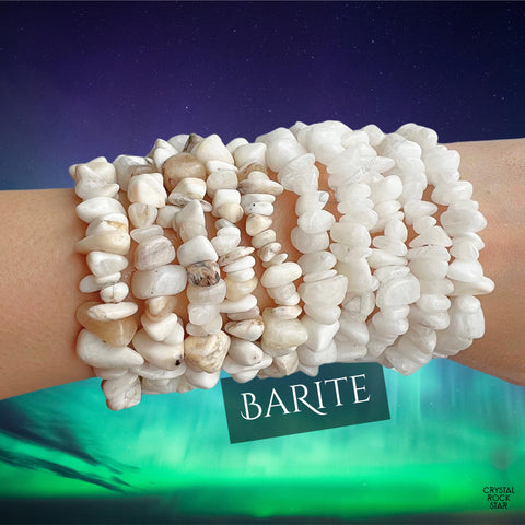 Barite Crystal Chip Stretch Bracelet