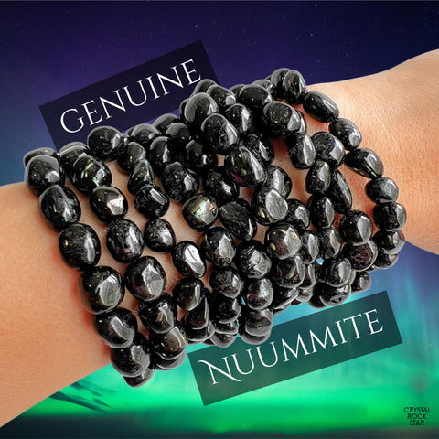 Genuine Greenland Nuummite Nugget Bracelet