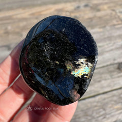 Nuummite Palm Stone - Empath Protection