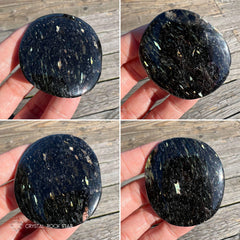 Galactic Stars Nuummite Palm Stone