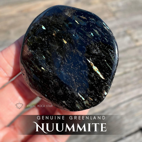Flying Stars Nuummite Palm Stone