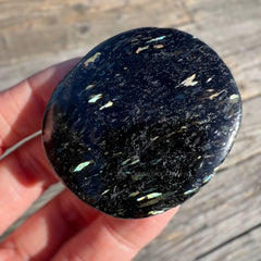Galactic Stars Nuummite Palm Stone