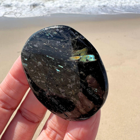 Authentic Nuummite Protection Palm Stone