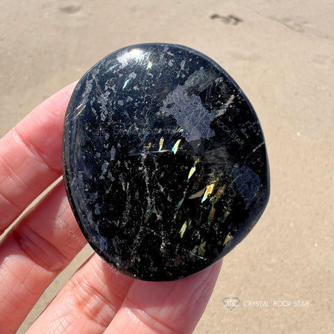 Authentic Nuummite Protection Palm Stone
