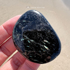 Shooting Stars Nuummite Flashy Palm Stone