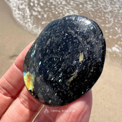 Strong Flash Greenland Nuummite Palm Stone