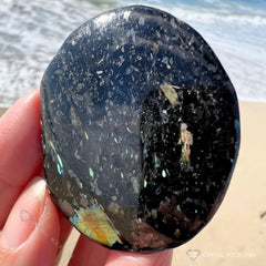 Strong Flash Greenland Nuummite Palm Stone