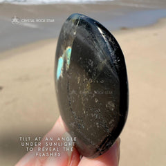 Genuine Nuummite Palm Stone 1.9"