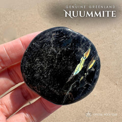 Flashy Greenland Nuummite Palm Stone 2"