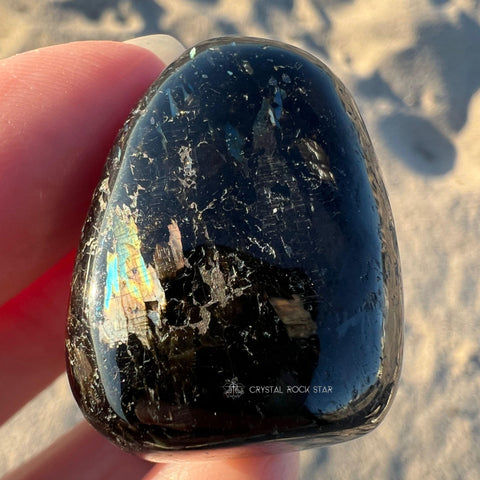 Rainbow Flash Nuummite Tumbled Stone
