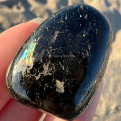Rainbow Flash Nuummite Tumbled Stone