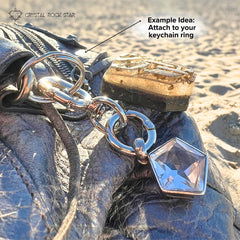 Silver Bag Charm Keychain Pendant Connector Rings