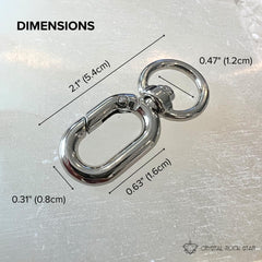 Silver Bag Charm Keychain Pendant Connector Rings