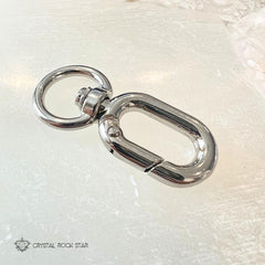 Silver Bag Charm Keychain Pendant Connector Rings