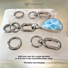 Silver Bag Charm Keychain Pendant Connector Rings