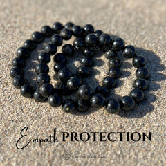 Genuine Nuummite Stretch Beaded Bracelet 10mm