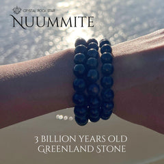 Genuine Nuummite Stretch Beaded Bracelet 10mm