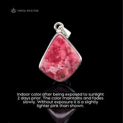 Rare Greenland Tugtupite UV Reactive Silver Pendant