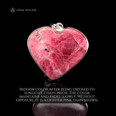 Reserved - Rare Tugtupite Heart Silver Pendant